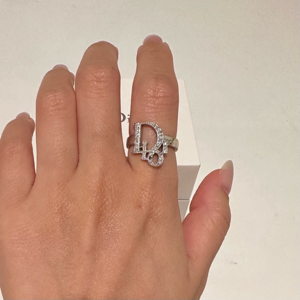 Dior Oblique Silver Plated Ring 7